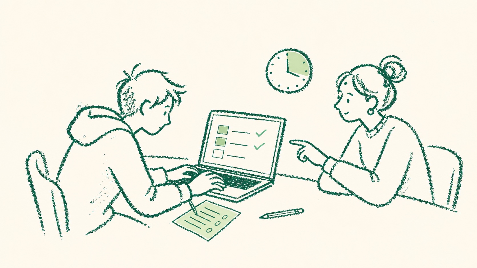 Student practising an online literacy test with a tutor